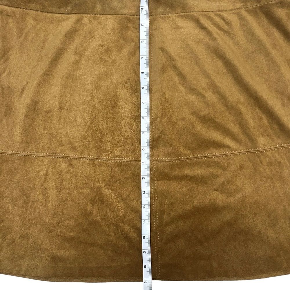 Western Brown Faux Suede Mini Skirt Size 14 - Picture 4 of 6